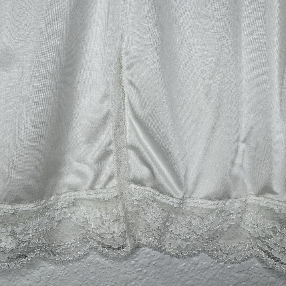 Vintage OLGA White Nylon Silky Shiny Half Dress Slip Skirt Small Lace Hemline - Picture 5 of 8